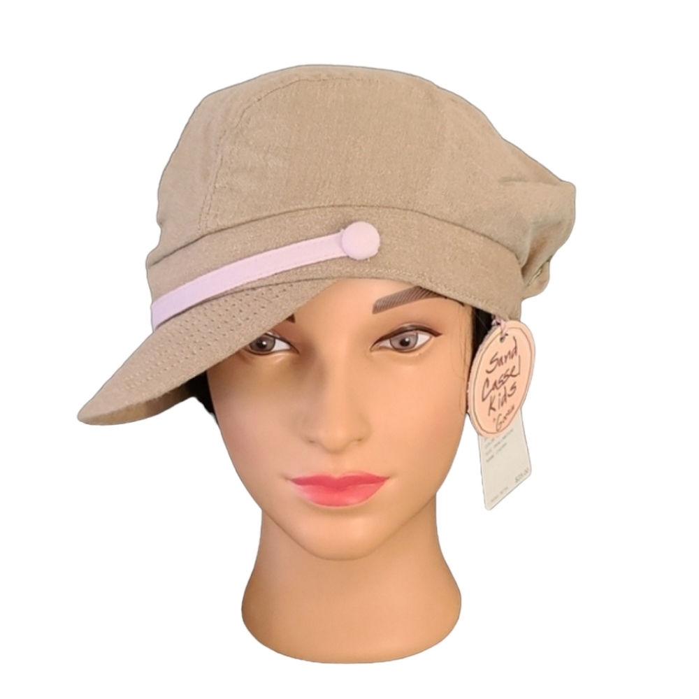 Goorin Bros. Sand Cassel Kids Cadet Cabbie Military Tan Pink Girls Hat S M - Picture 12 of 12